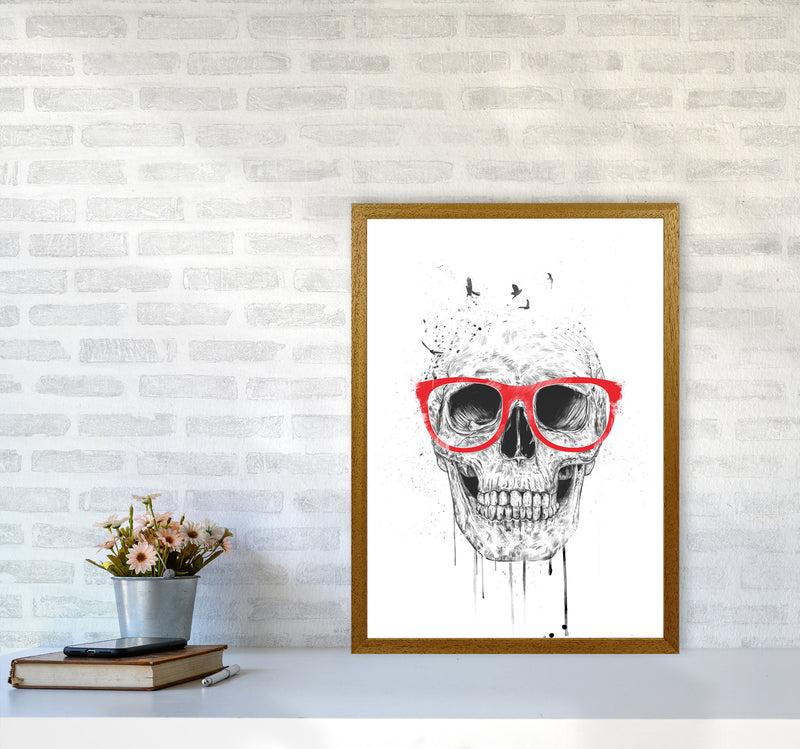Skull With Red Glasses Art Print by Balaz Solti A2 Print Only