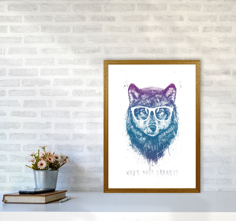 Who's Your Granny? Wolf Colour Animal Art Print by Balaz Solti A2 Print Only