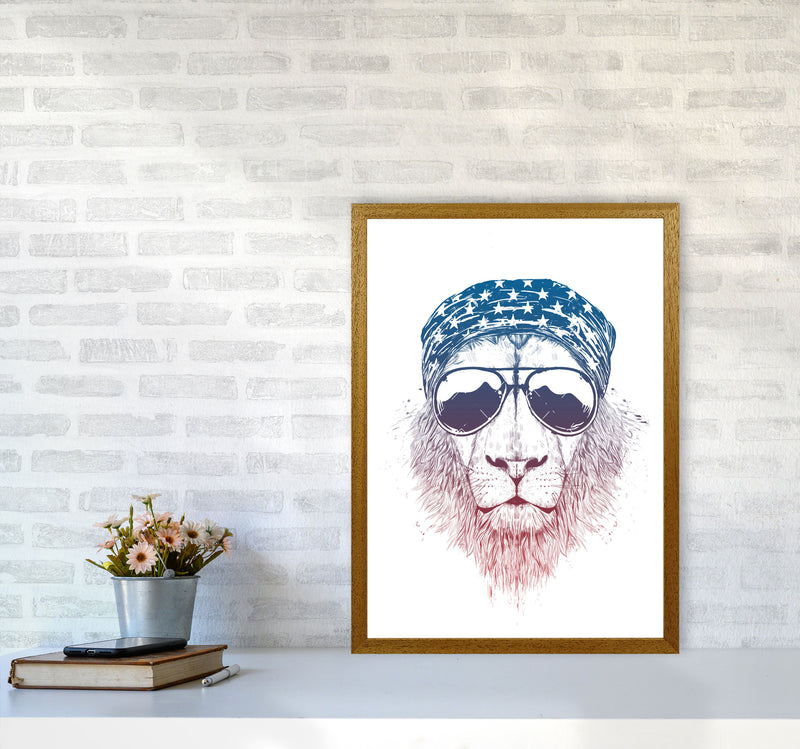 Wild Lion Colour Animal Art Print by Balaz Solti A2 Print Only