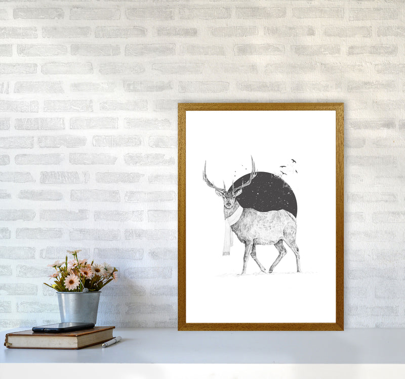 Winter Is All Around Stag Animal Art Print by Balaz Solti A2 Print Only