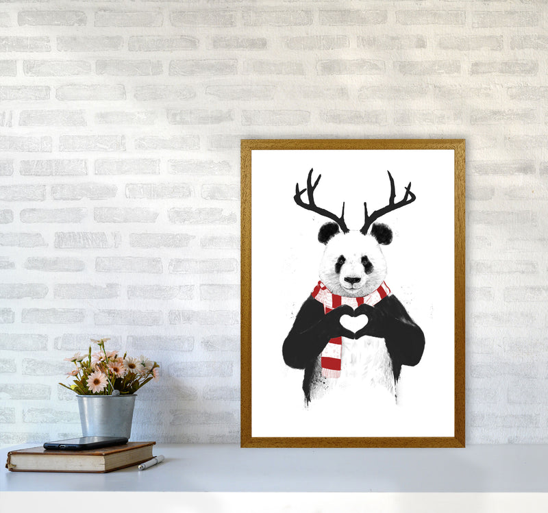 Christmas Panda Animal Art Print by Balaz Solti A2 Print Only