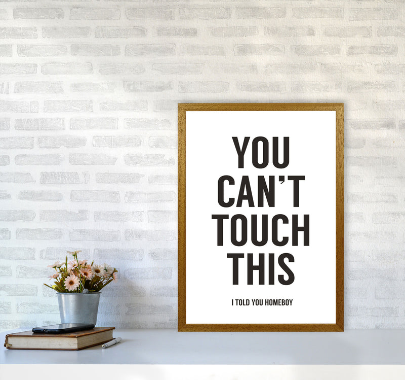 Can't Touch This White Quote Art Print by Balaz Solti A2 Print Only