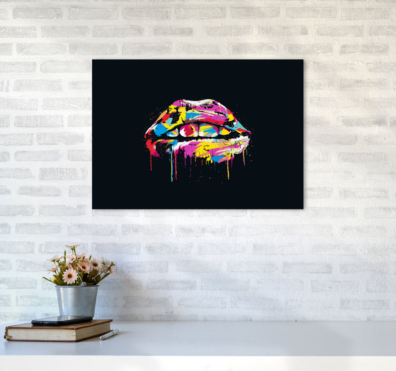 Colourful Lips Modern Art Print by Balaz Solti A2 Black Frame