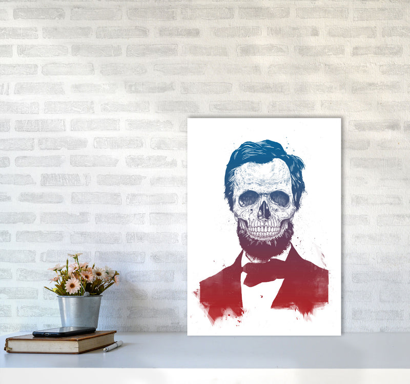 Dead Lincoln Skull Modern Art Print by Balaz Solti A2 Black Frame