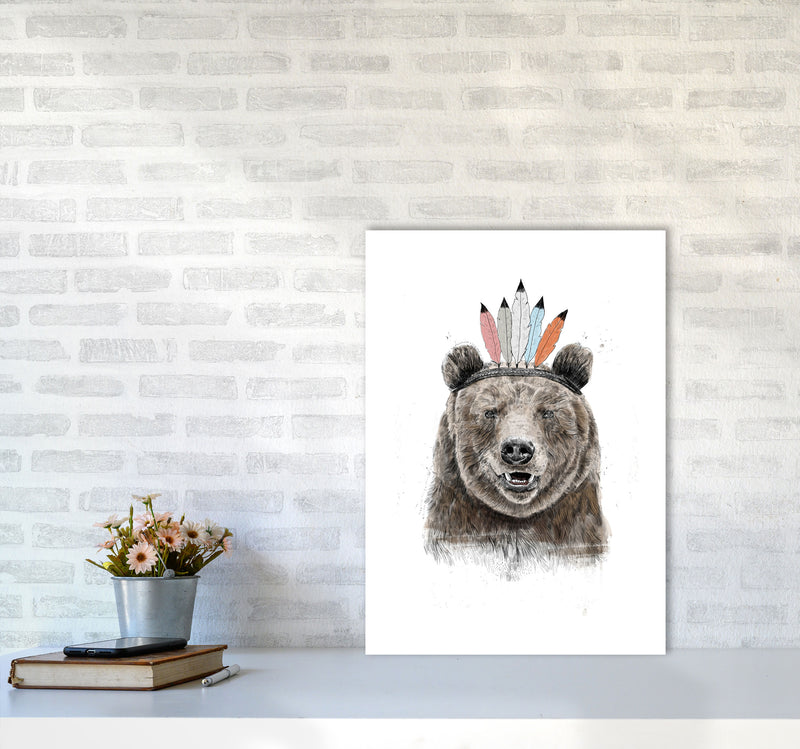 Festival Bear Animal Art Print by Balaz Solti A2 Black Frame