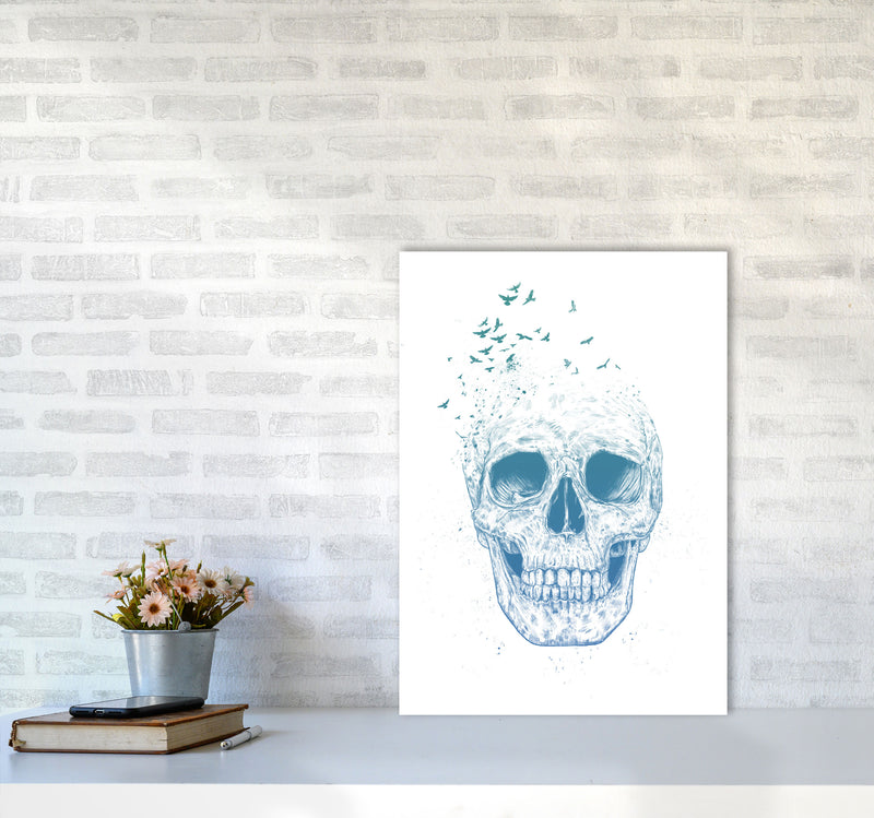Let Them Fly Skull Gothic Art Print by Balaz Solti A2 Black Frame