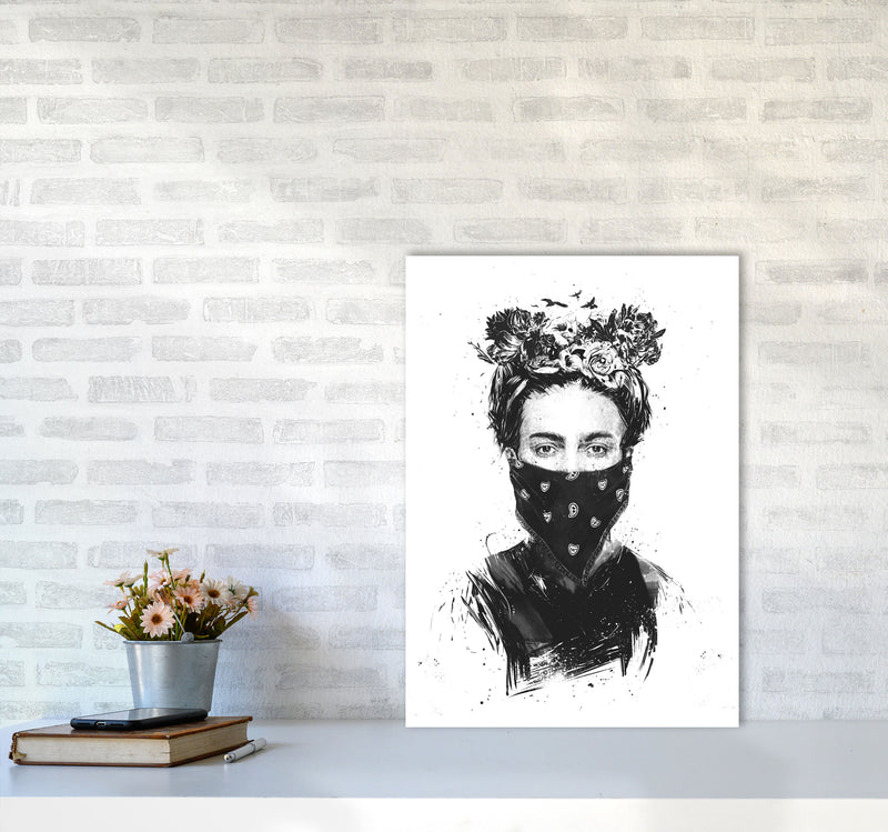 Rebel Girl Art Print by Balaz Solti A2 Black Frame