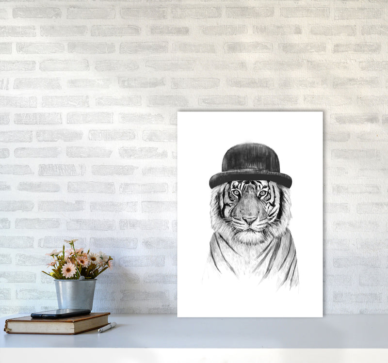 Welcome To The Jungle Tiger Animal Art Print by Balaz Solti A2 Black Frame
