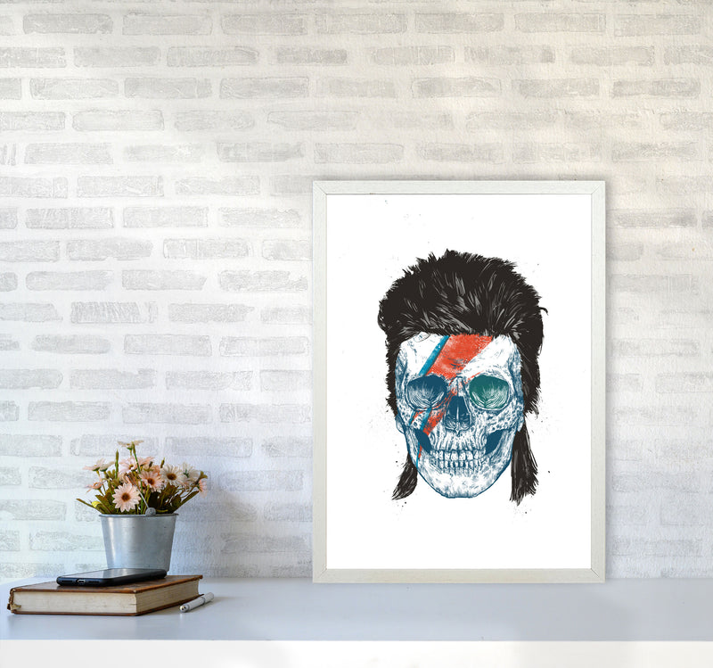 Bowie's Skull Gothic Art Print by Balaz Solti A2 Oak Frame
