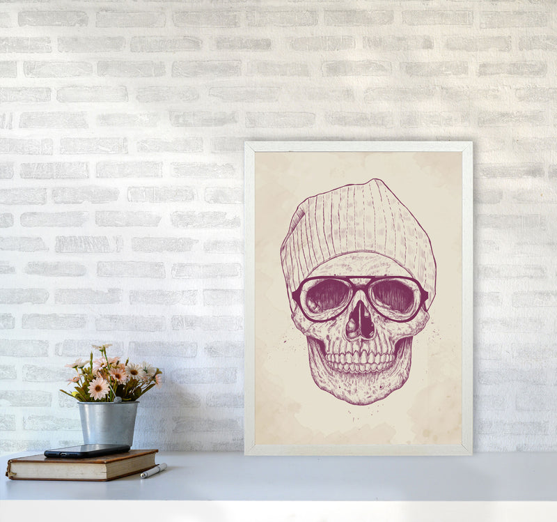 Cool Hipster Skull Gothic Art Print by Balaz Solti A2 Oak Frame