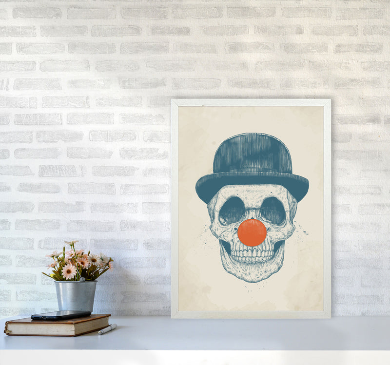Dead Clown Skull Gothic Art Print by Balaz Solti A2 Oak Frame