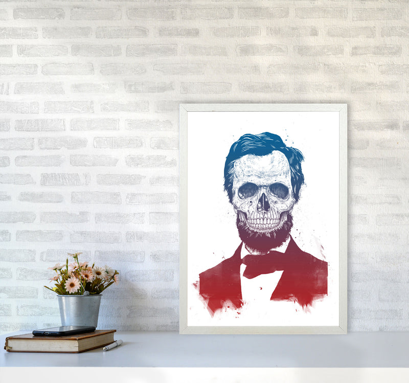 Dead Lincoln Skull Modern Art Print by Balaz Solti A2 Oak Frame