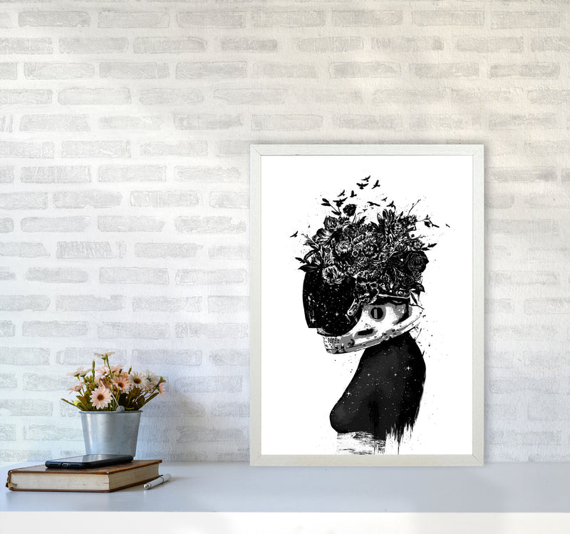 Hybrid Girl Art Print by Balaz Solti A2 Oak Frame