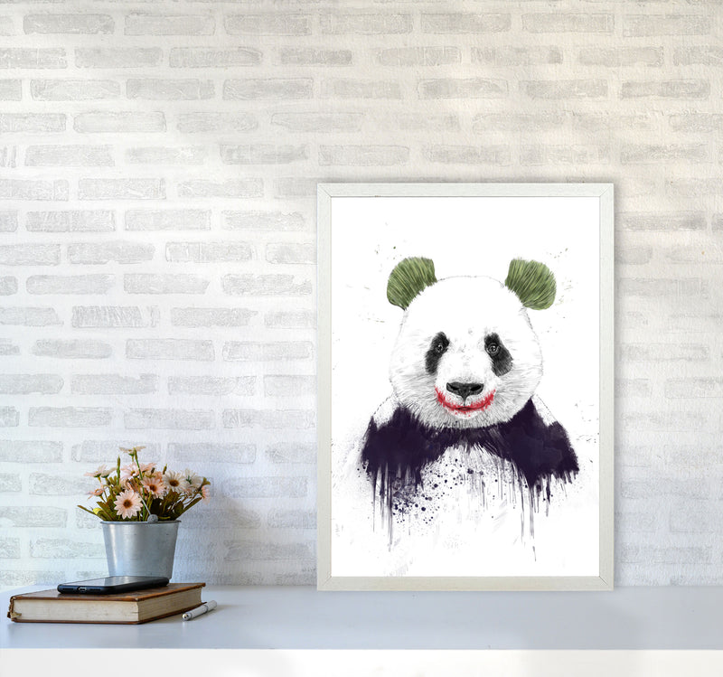 Jokerface Panda Animal Art Print by Balaz Solti A2 Oak Frame