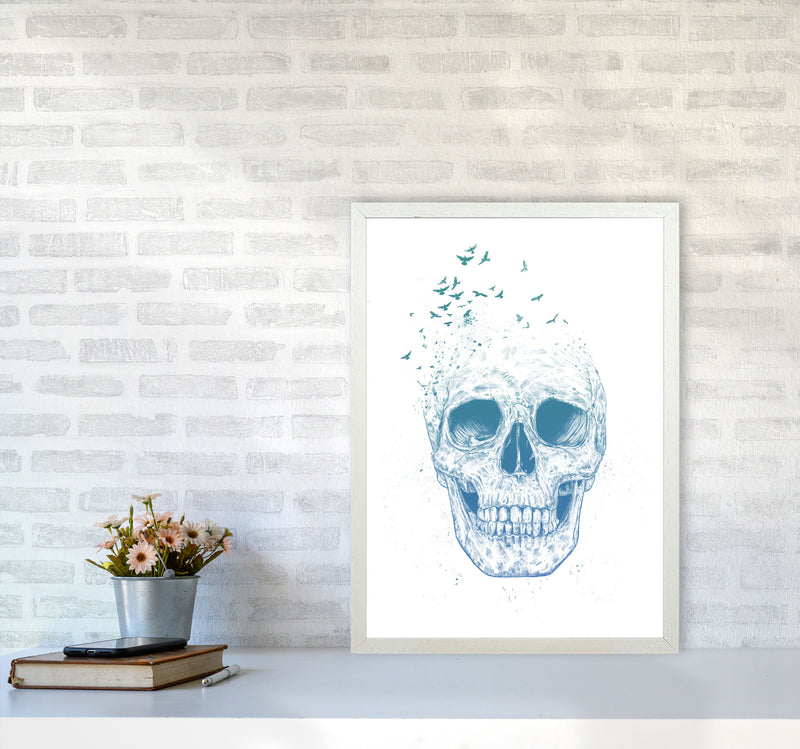 Let Them Fly Skull Gothic Art Print by Balaz Solti A2 Oak Frame