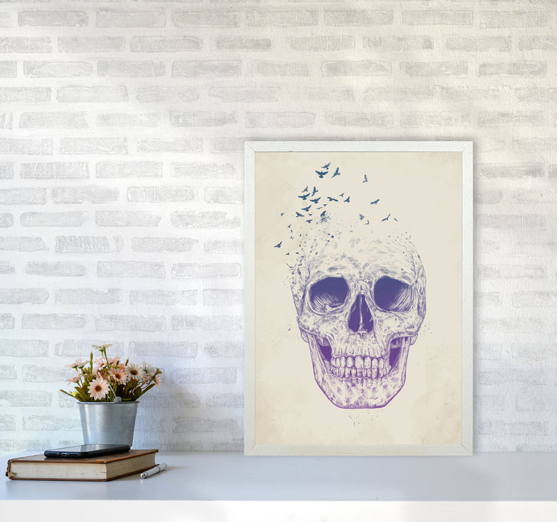 Let Them Fly Skull II Gothic Art Print by Balaz Solti A2 Oak Frame
