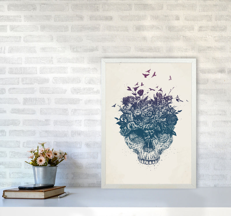 My Head Is A Jungle Skull Art Print by Balaz Solti A2 Oak Frame