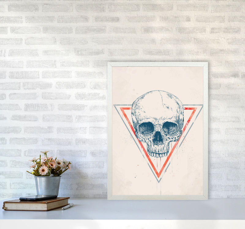 Skull In Triangles Art Print by Balaz Solti A2 Oak Frame