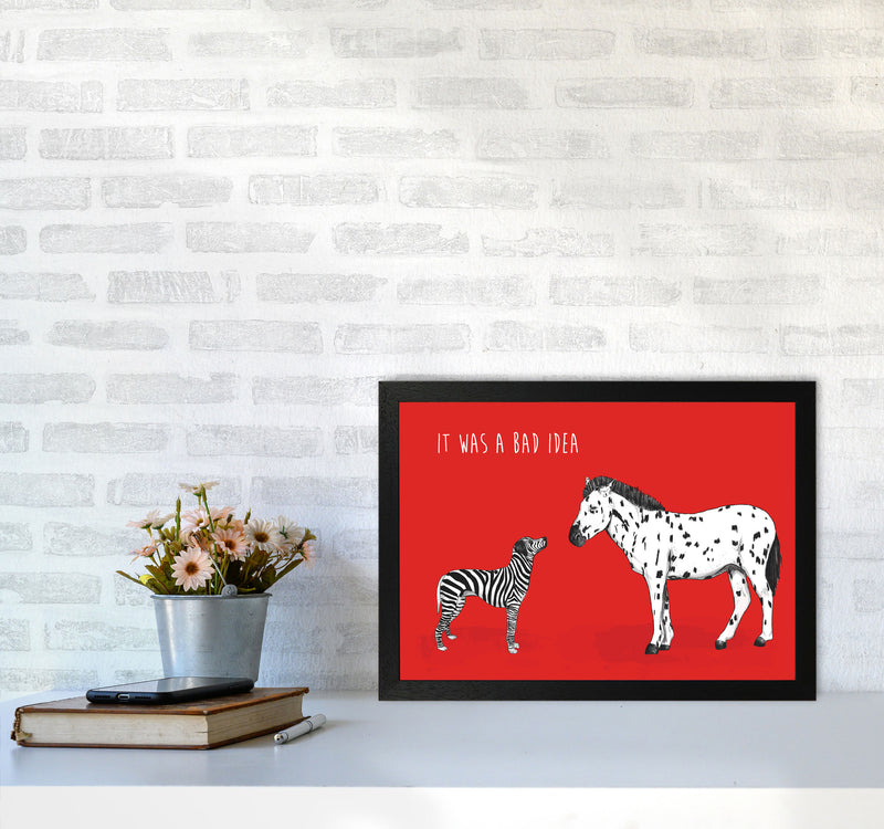 It Was A Bad Idea Humorous Animals Animal Art Print by Balaz Solti A3 White Frame