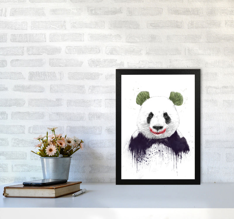 Jokerface Panda Animal Art Print by Balaz Solti A3 White Frame