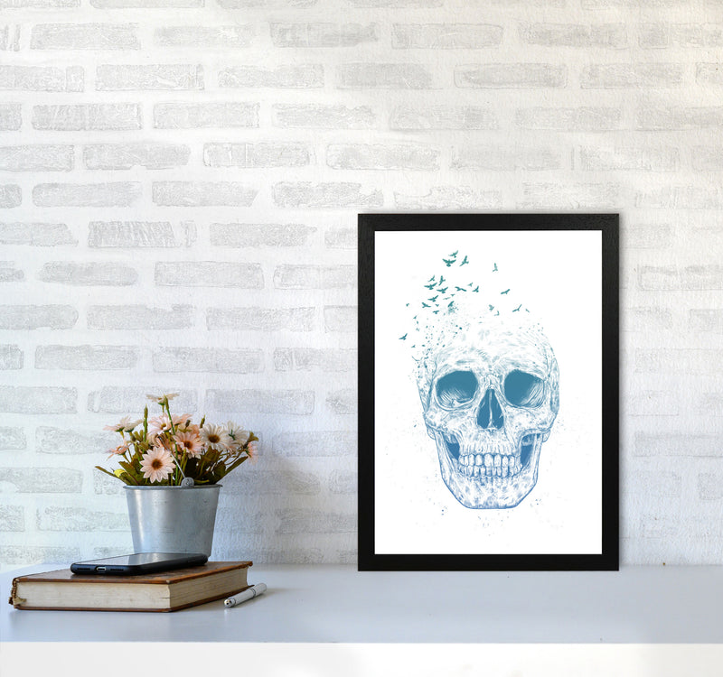 Let Them Fly Skull Gothic Art Print by Balaz Solti A3 White Frame
