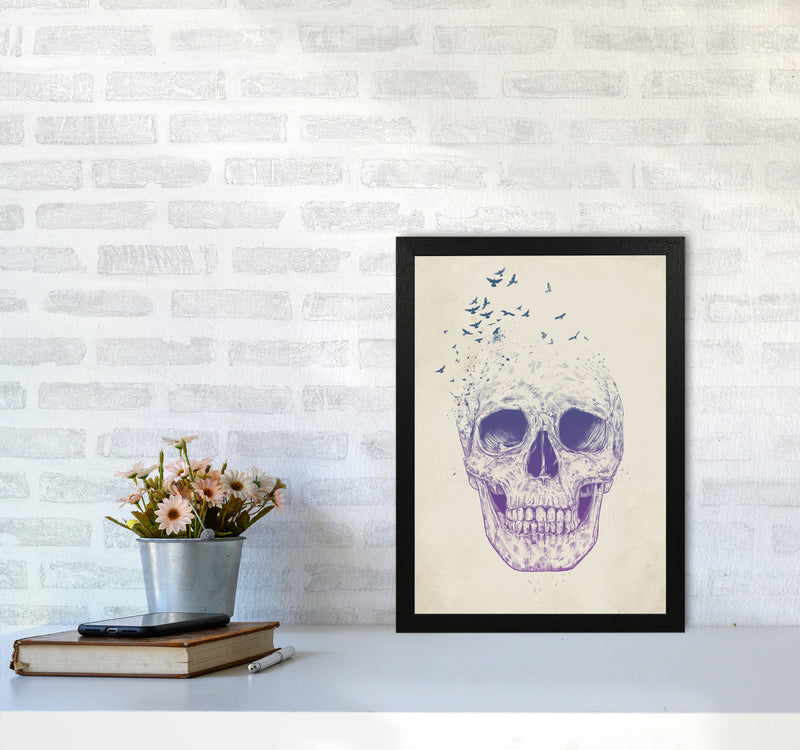 Let Them Fly Skull II Gothic Art Print by Balaz Solti A3 White Frame