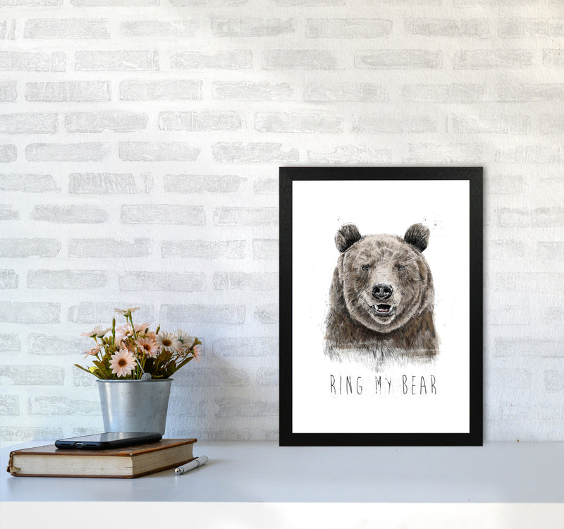 Ring My Bear Animal Art Print by Balaz Solti A3 White Frame