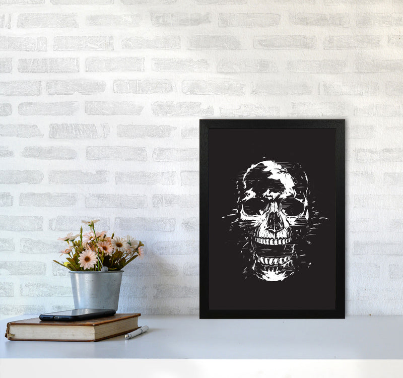 Scream Skull Black by Balaz Solti A3 White Frame