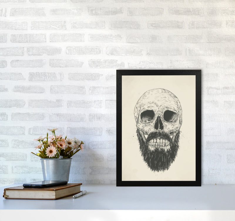 The Beards Not Dead Skull Art Print by Balaz Solti A3 White Frame