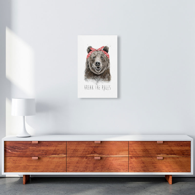 Break The Rules Grizzly Animal Art Print by Balaz Solti A3 Canvas