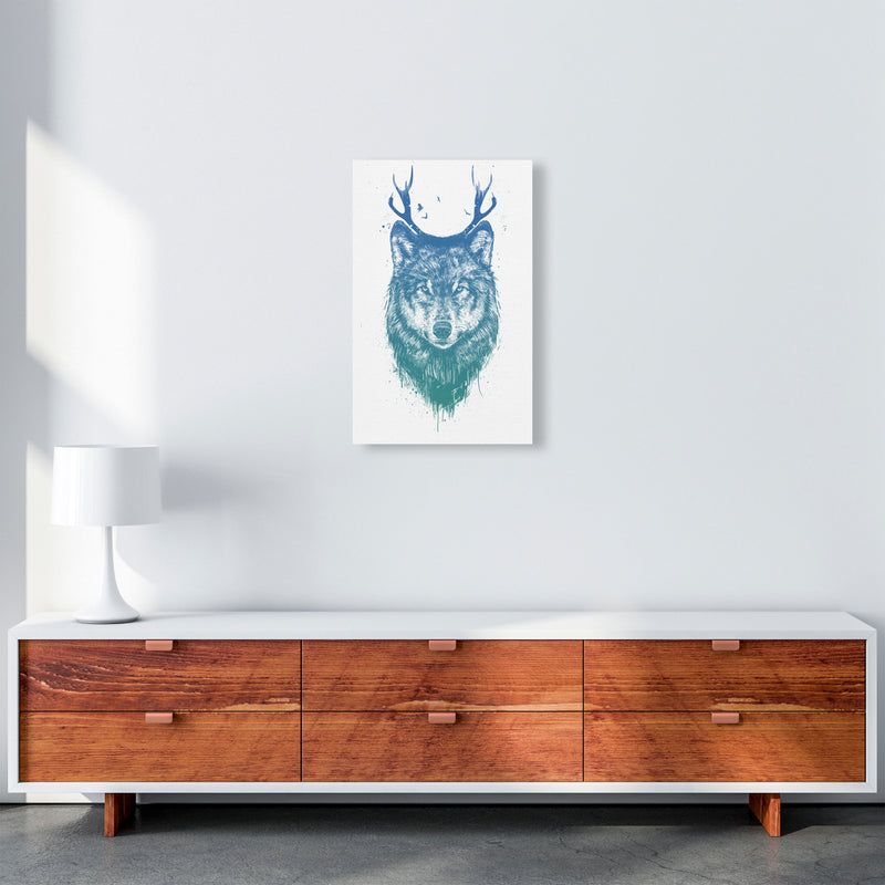 Deer Wolf Animal Art Print by Balaz Solti A3 Canvas
