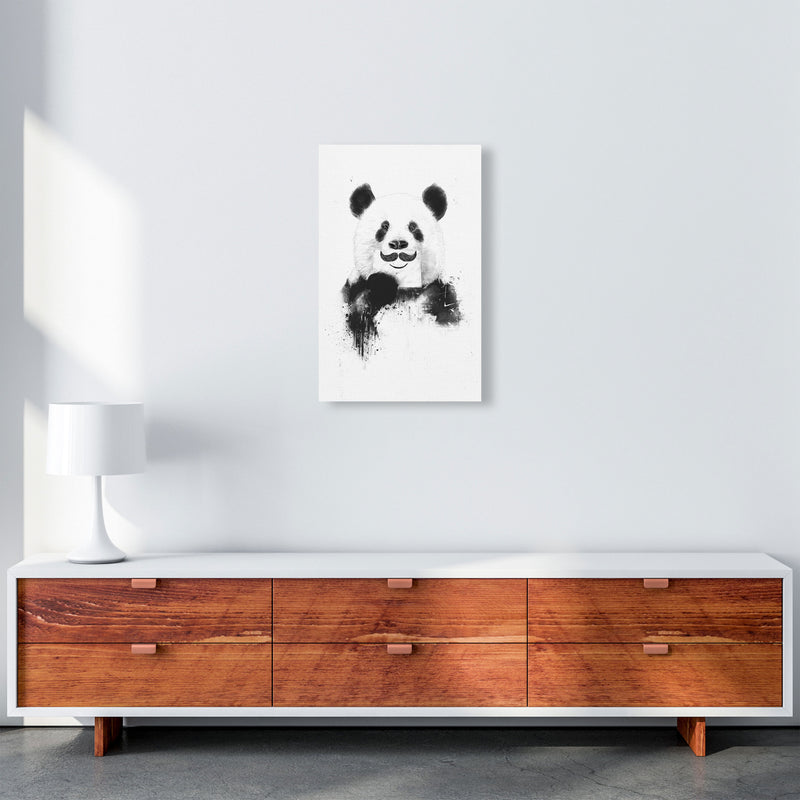 Funny Panda Animal Art Print by Balaz Solti A3 Canvas