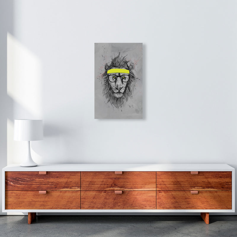Hipster Lion Animal Art Print by Balaz Solti A3 Canvas