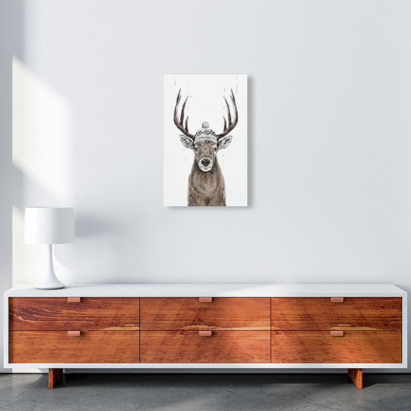 Lets Go Outside Reindeer Animal Art Print by Balaz Solti A3 Canvas