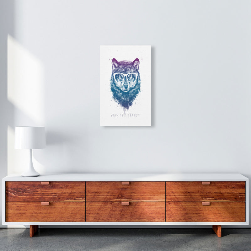 Who's Your Granny? Wolf Colour Animal Art Print by Balaz Solti A3 Canvas