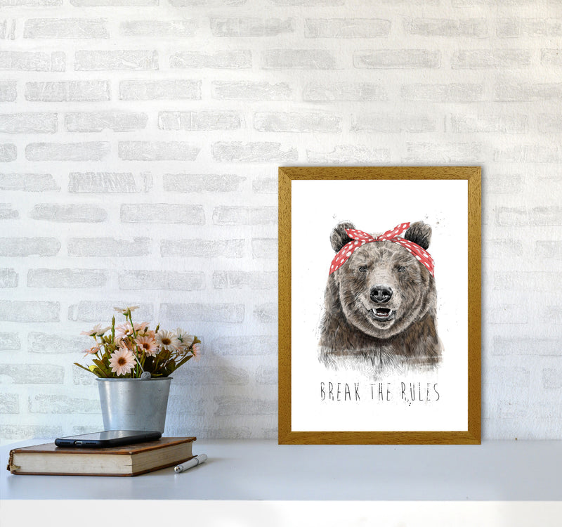 Break The Rules Grizzly Animal Art Print by Balaz Solti A3 Print Only