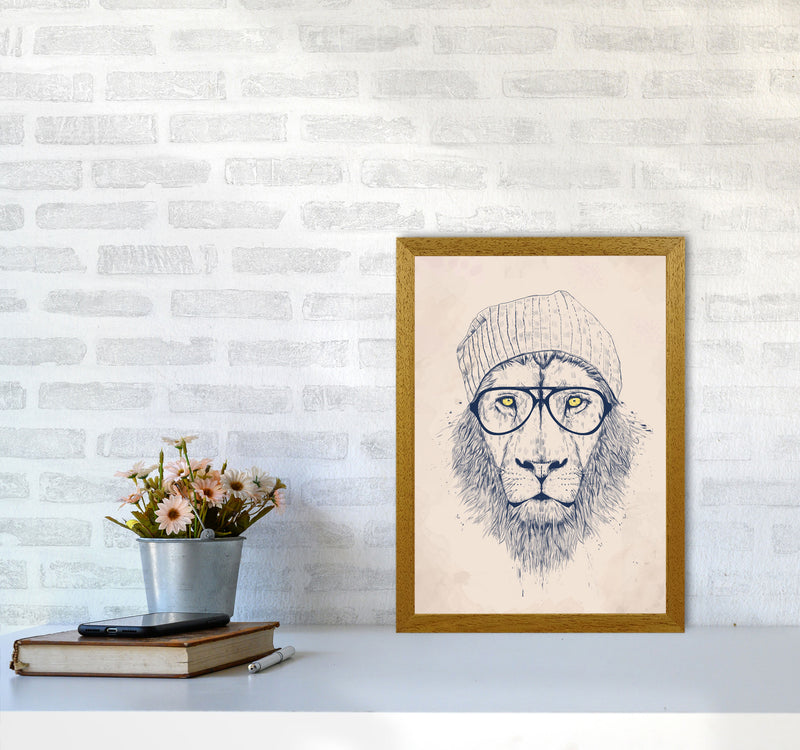 Cool Hipster Lion Animal Art Print by Balaz Solti A3 Print Only