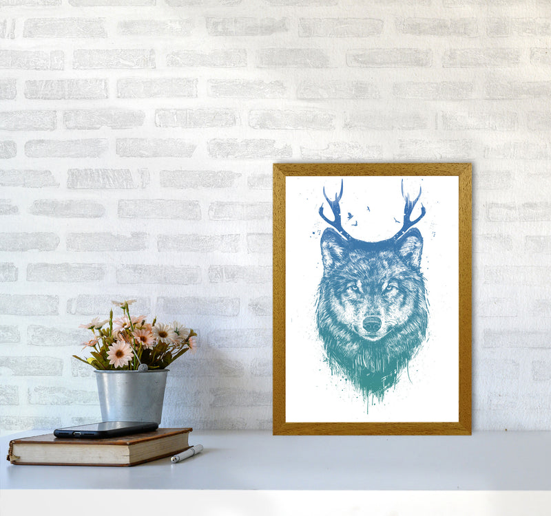Deer Wolf Animal Art Print by Balaz Solti A3 Print Only