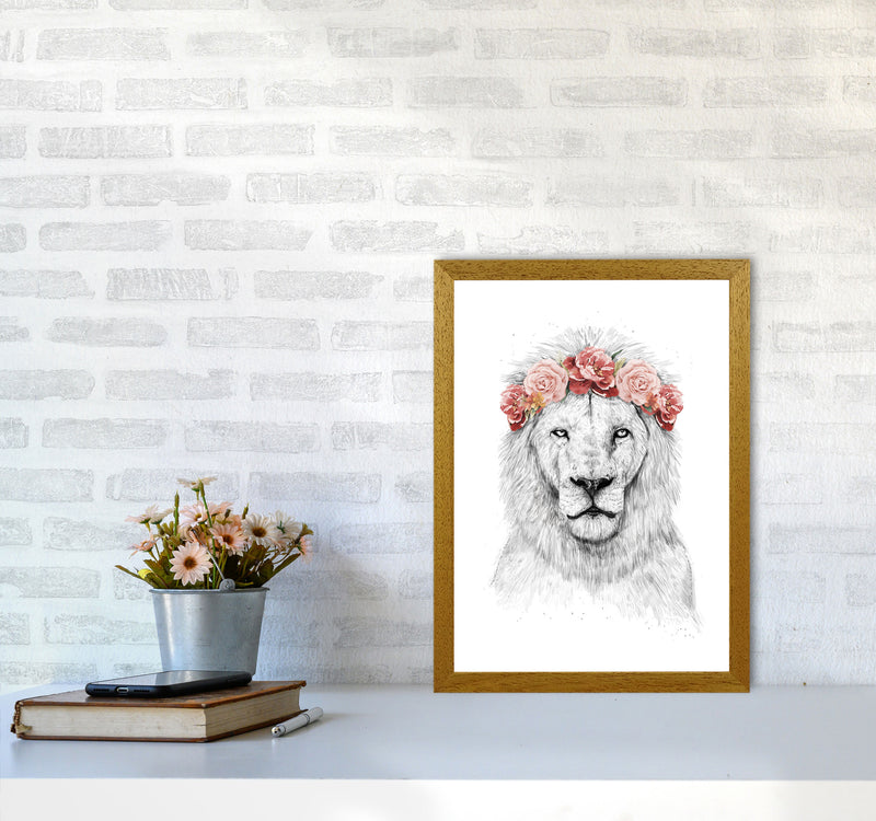 Festival Floral Lion Animal Art Print by Balaz Solti A3 Print Only