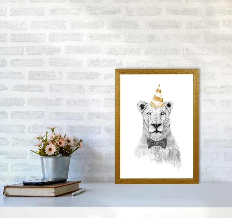 Get The Party Started Lion Colour Animal Art Print by Balaz Solti A3 Print Only
