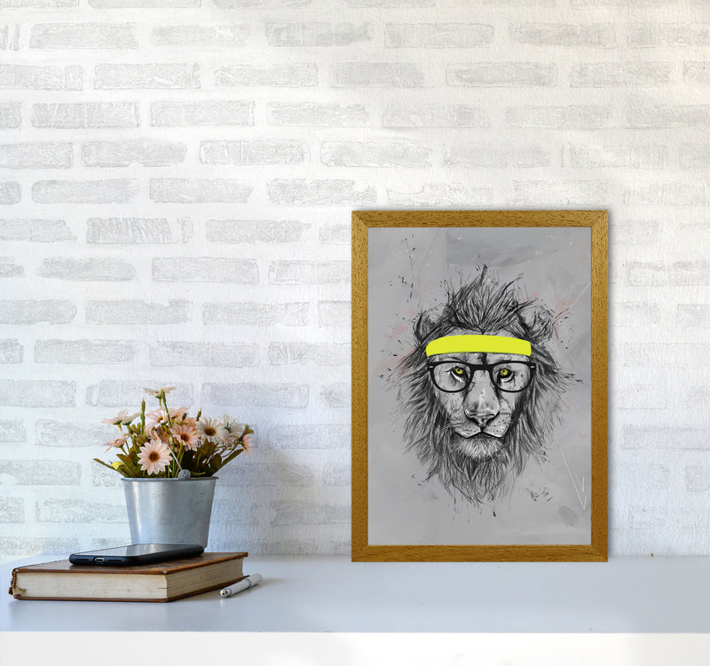 Hipster Lion Animal Art Print by Balaz Solti A3 Print Only