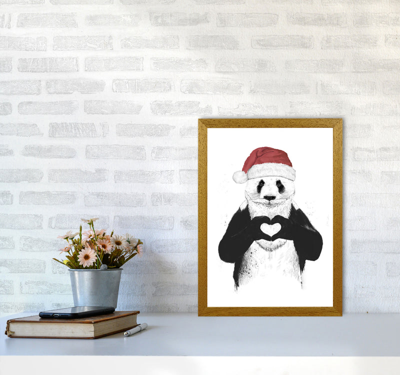 Santa Panda Animal Art Print by Balaz Solti A3 Print Only