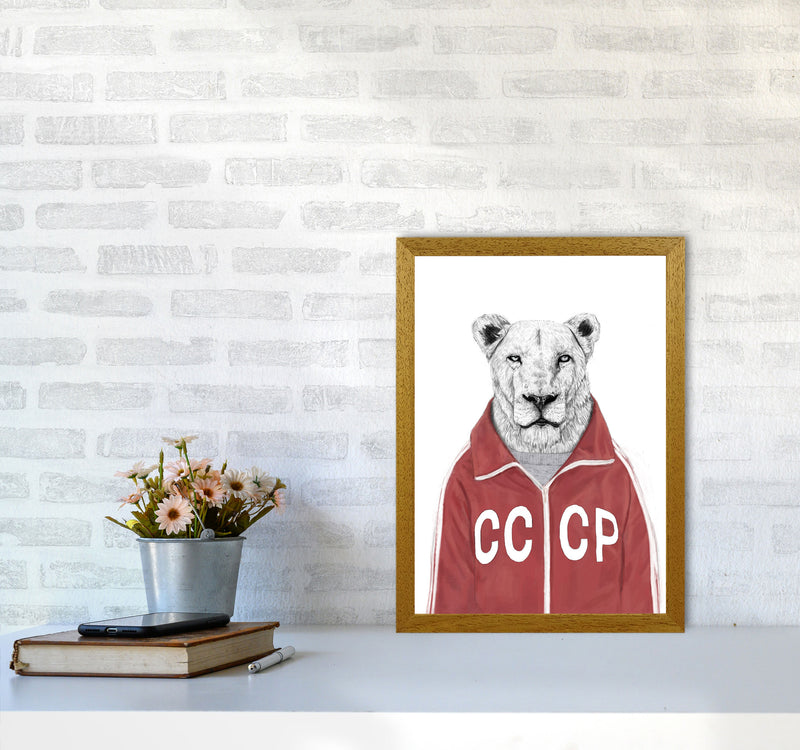 Soviet Lion Animal Art Print by Balaz Solti A3 Print Only