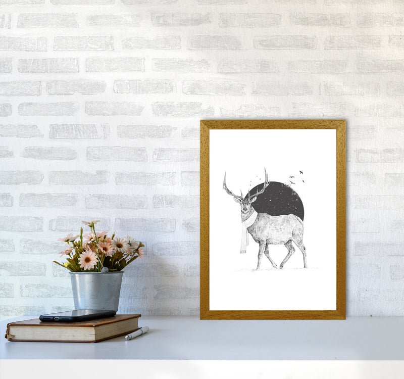 Winter Is All Around Stag Animal Art Print by Balaz Solti A3 Print Only