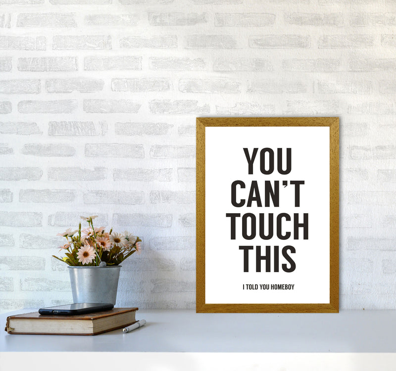 Can't Touch This White Quote Art Print by Balaz Solti A3 Print Only