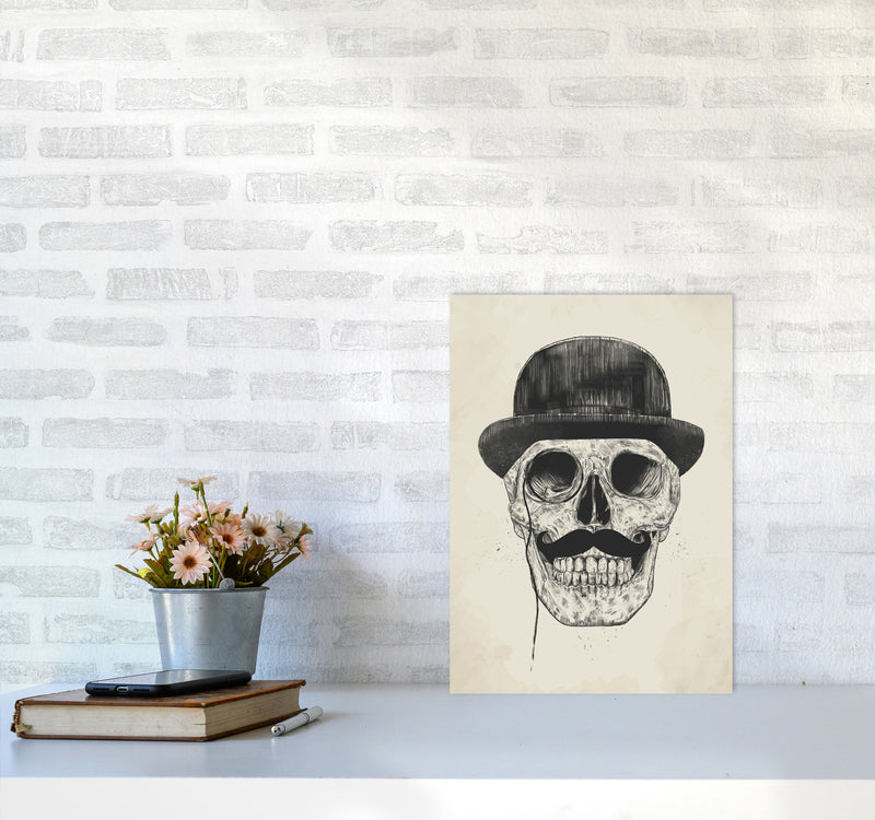 Gentlemen Never Die Skull Art Print by Balaz Solti A3 Black Frame