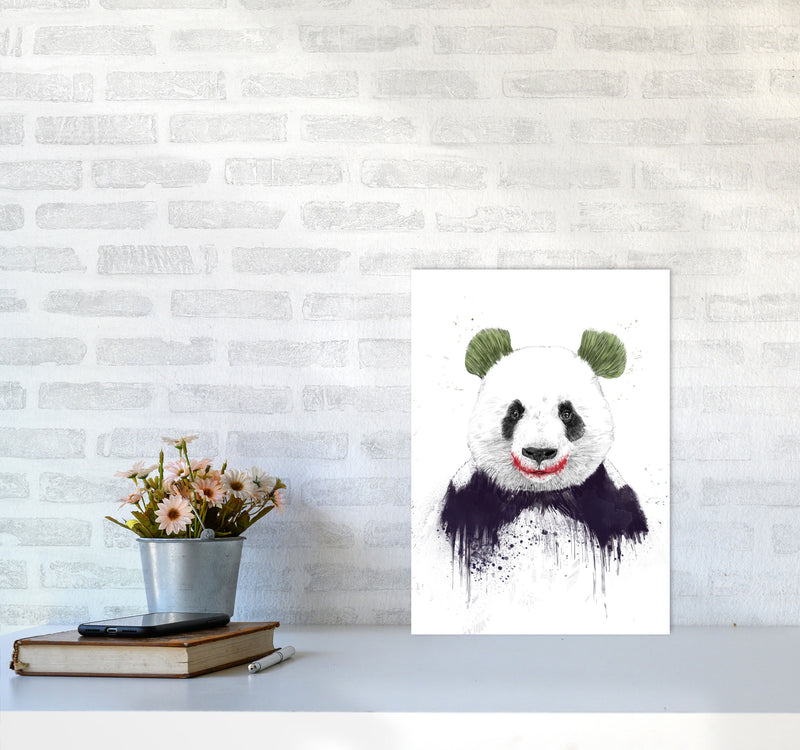 Jokerface Panda Animal Art Print by Balaz Solti A3 Black Frame
