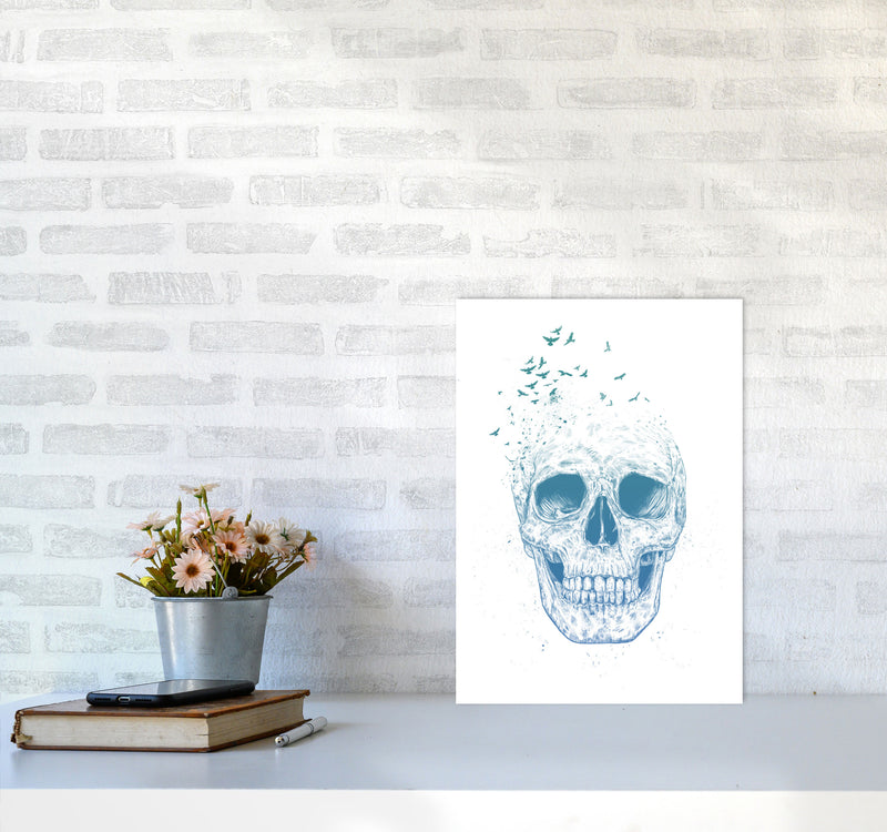 Let Them Fly Skull Gothic Art Print by Balaz Solti A3 Black Frame