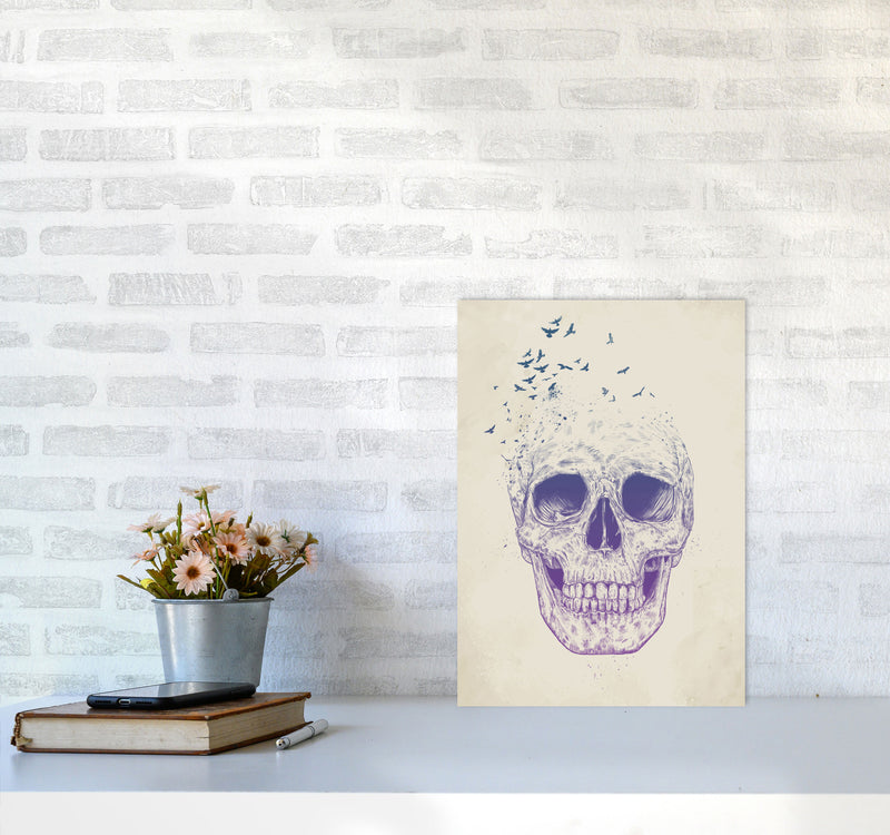 Let Them Fly Skull II Gothic Art Print by Balaz Solti A3 Black Frame