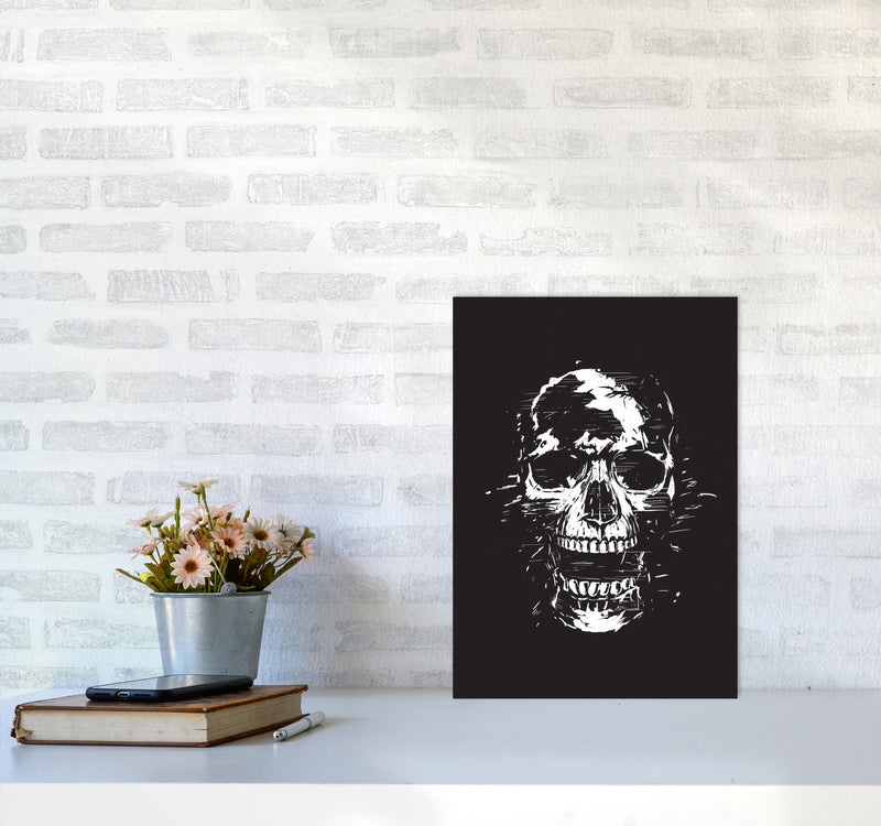 Scream Skull Black by Balaz Solti A3 Black Frame